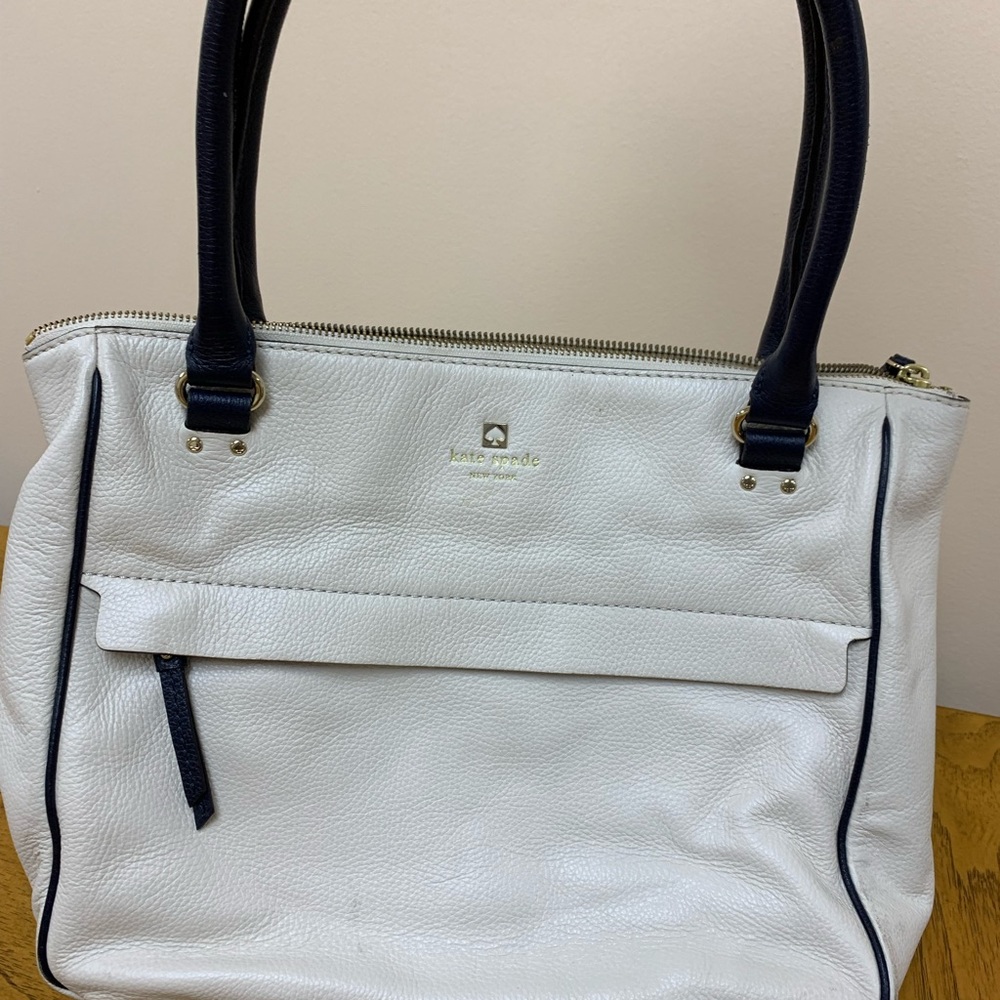 Kate spade cream and navy handbag